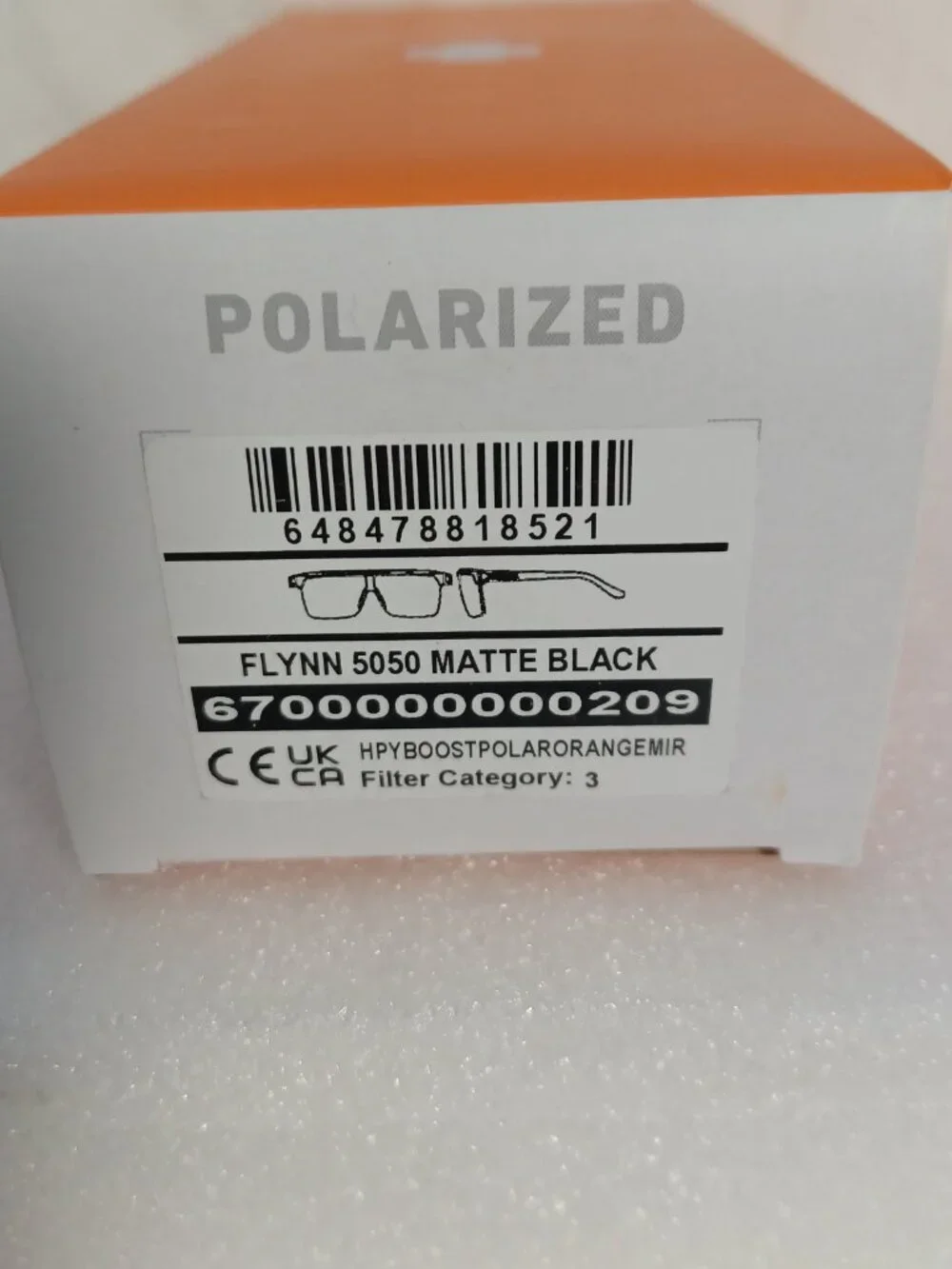 SPY Flynn 5050 Polarized Sunglasses Matte Black Happy Boost Orange Mirror New